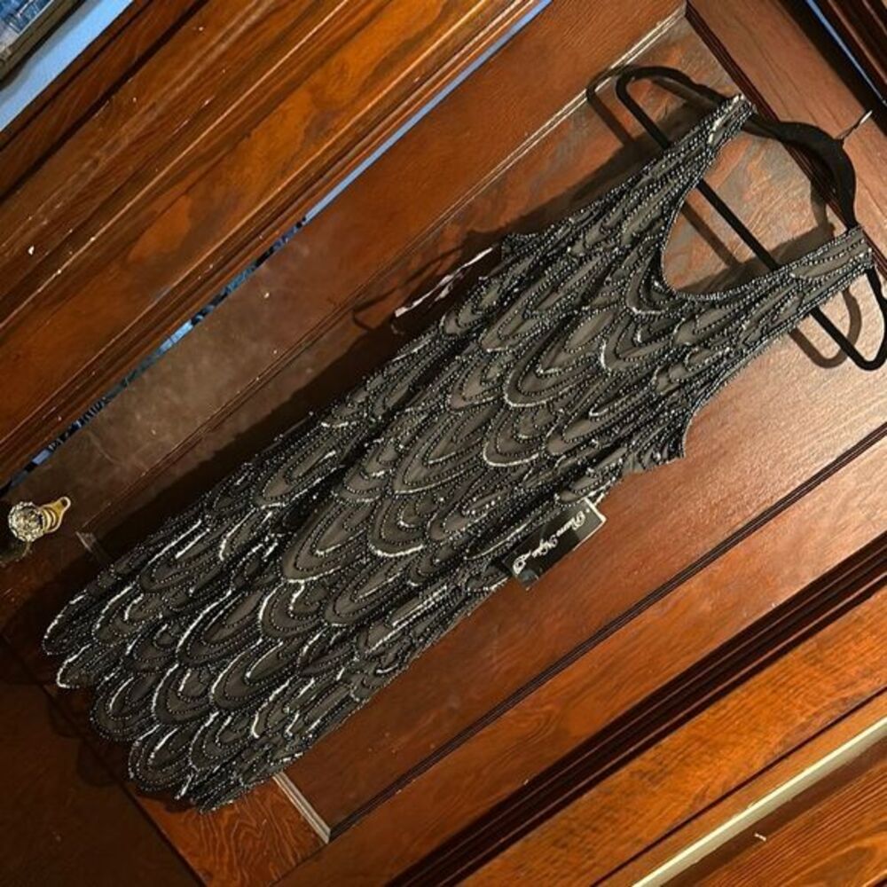 Gray Sequin Halter Midi Dress by Pisarro Nights